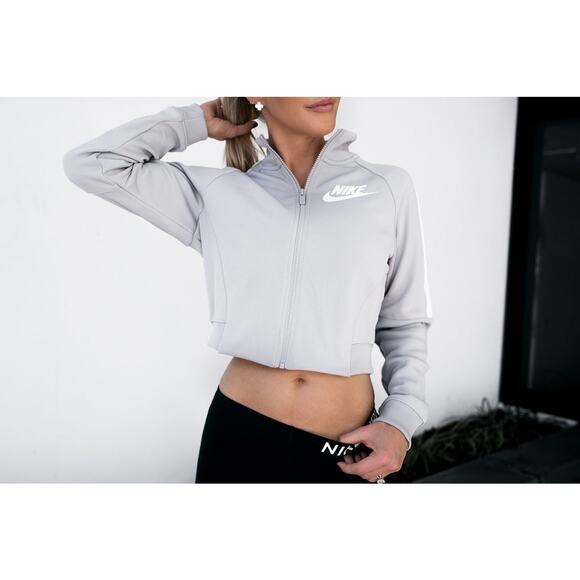 Nike N98 Cropped Polyknit Full-Zip High-Neck Track Jacket - Picture 1 of 16
